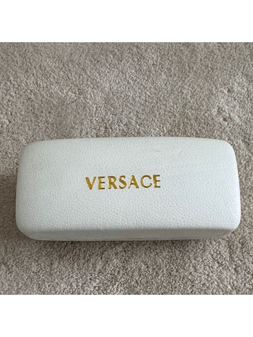 Versace Sunglasses Case in White and Gold